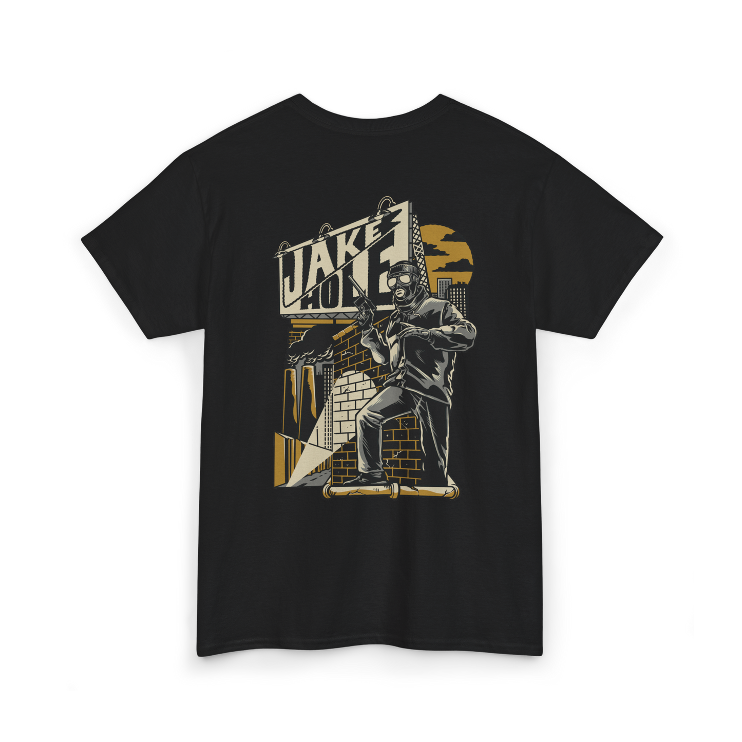 Jake Hole "Noir" Graphic T-Shirt (White, Grey, and Brown)