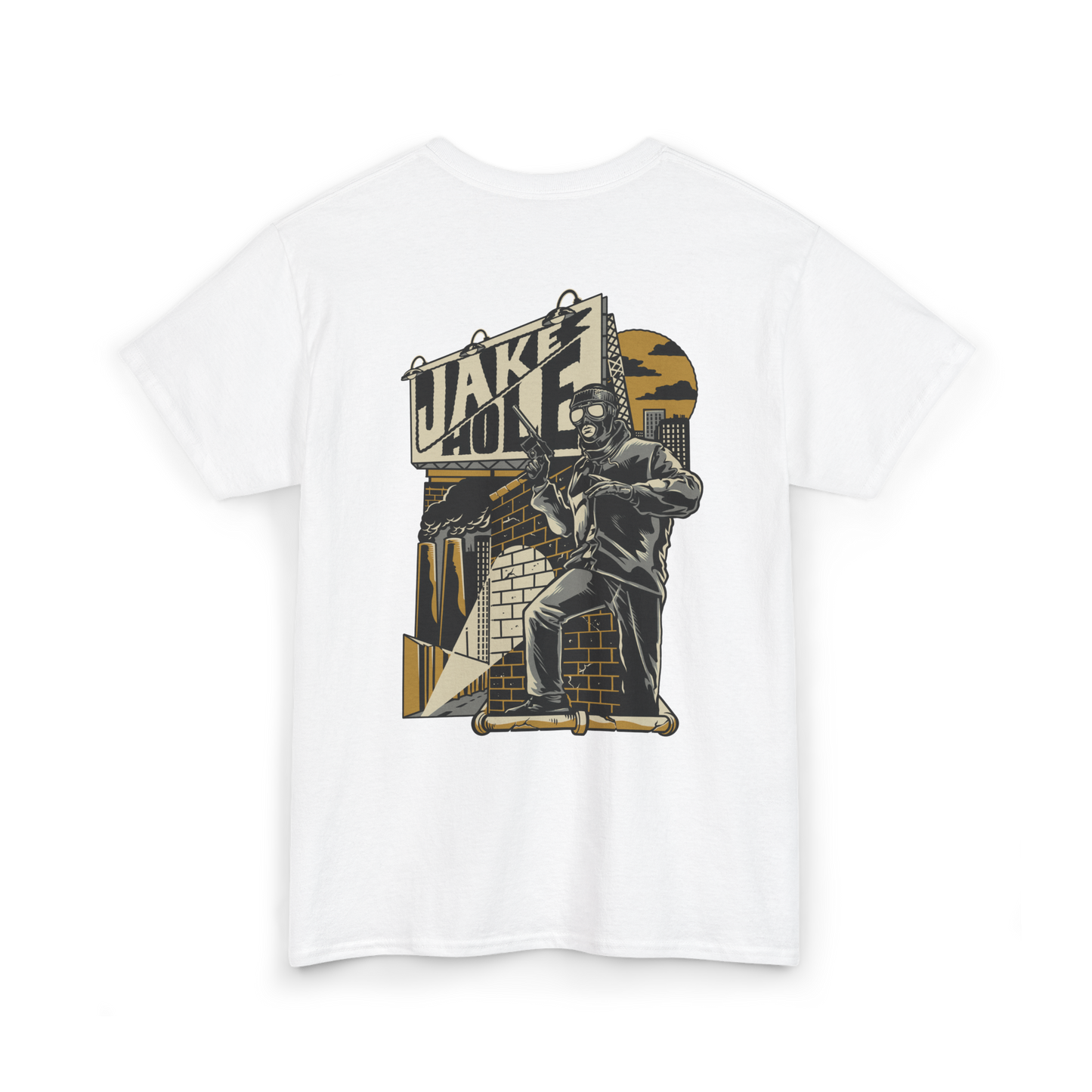 Jake Hole Noir Graphic T-Shirt (White, Grey, and Brown)