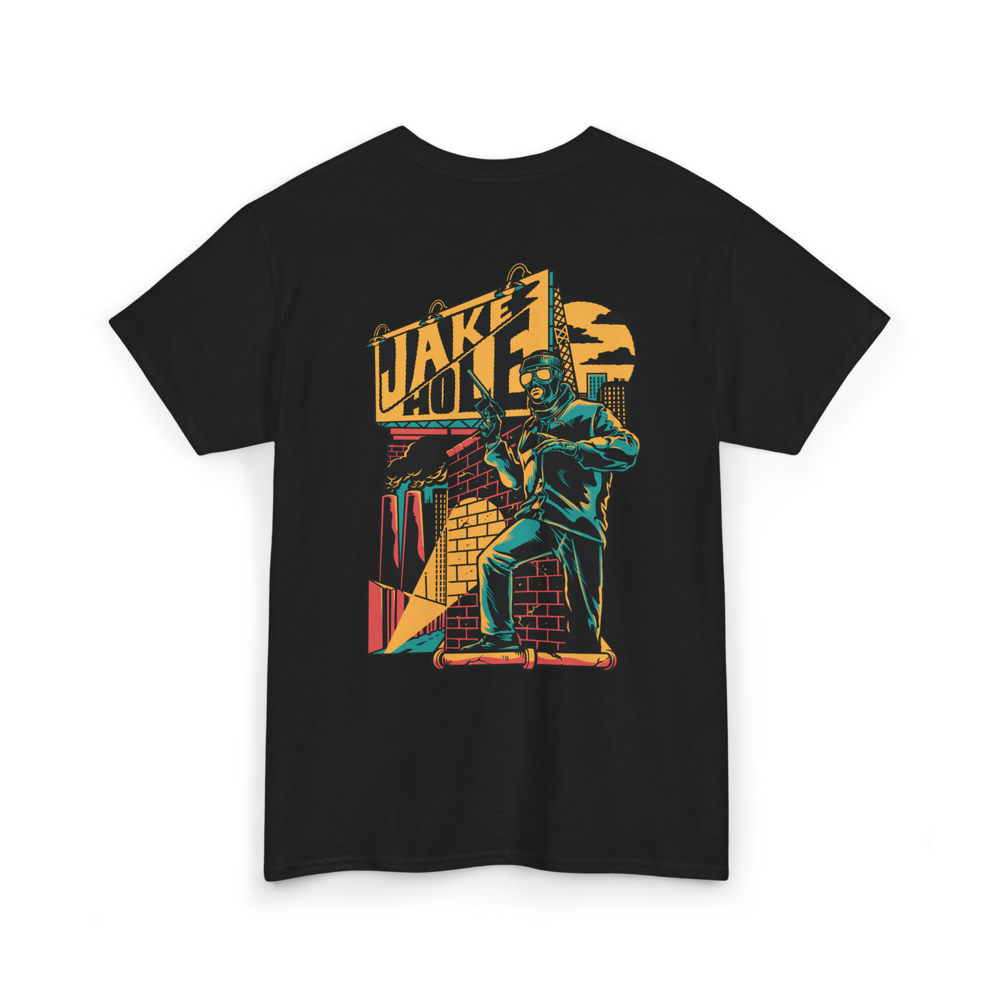 Jake Hole Noir Graphic T-Shirt (Yellow, Blue, and Red)